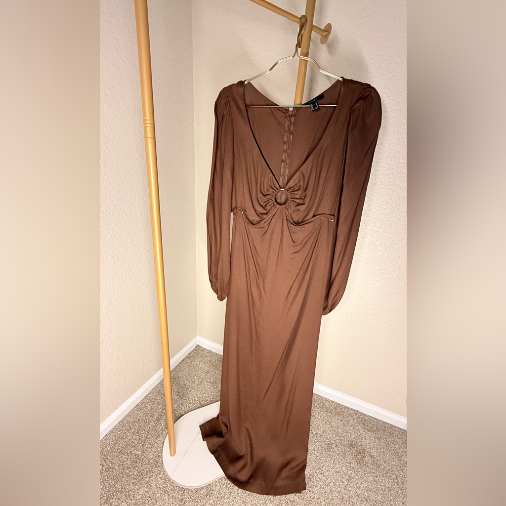 Forever 21 Chocolate Long Sleeve Dress